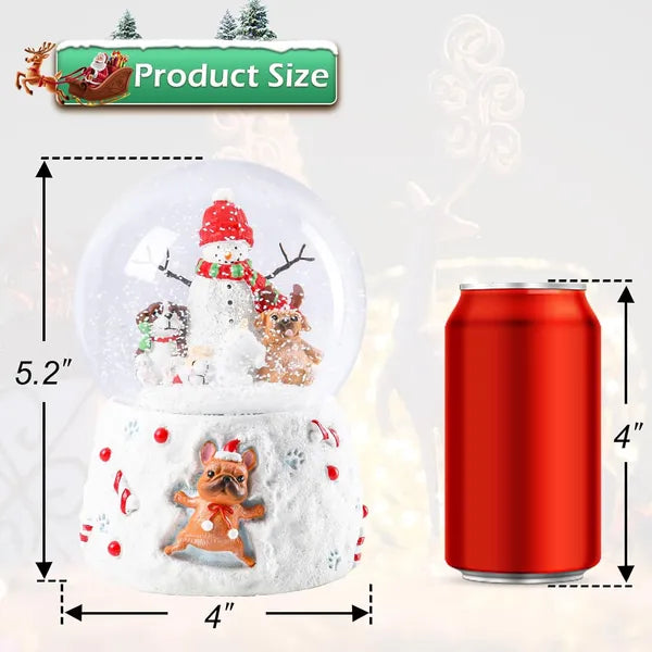 Christmas Snow Globe with Music – Gingerbread Village, 8 Songs, Color-Changing LED