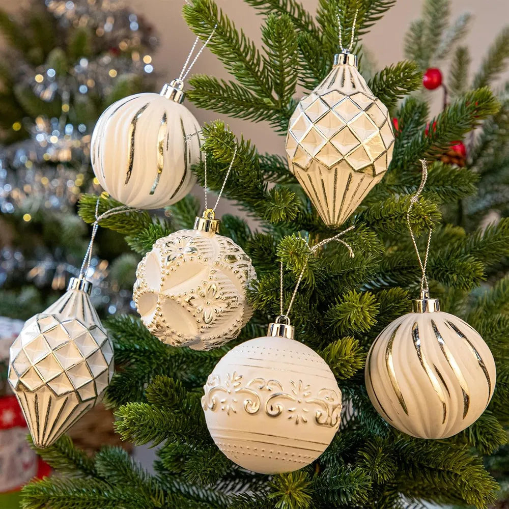 Christmas Ball Ornaments Set of 16 – Shatterproof, Hand-Painted | 9 Colors