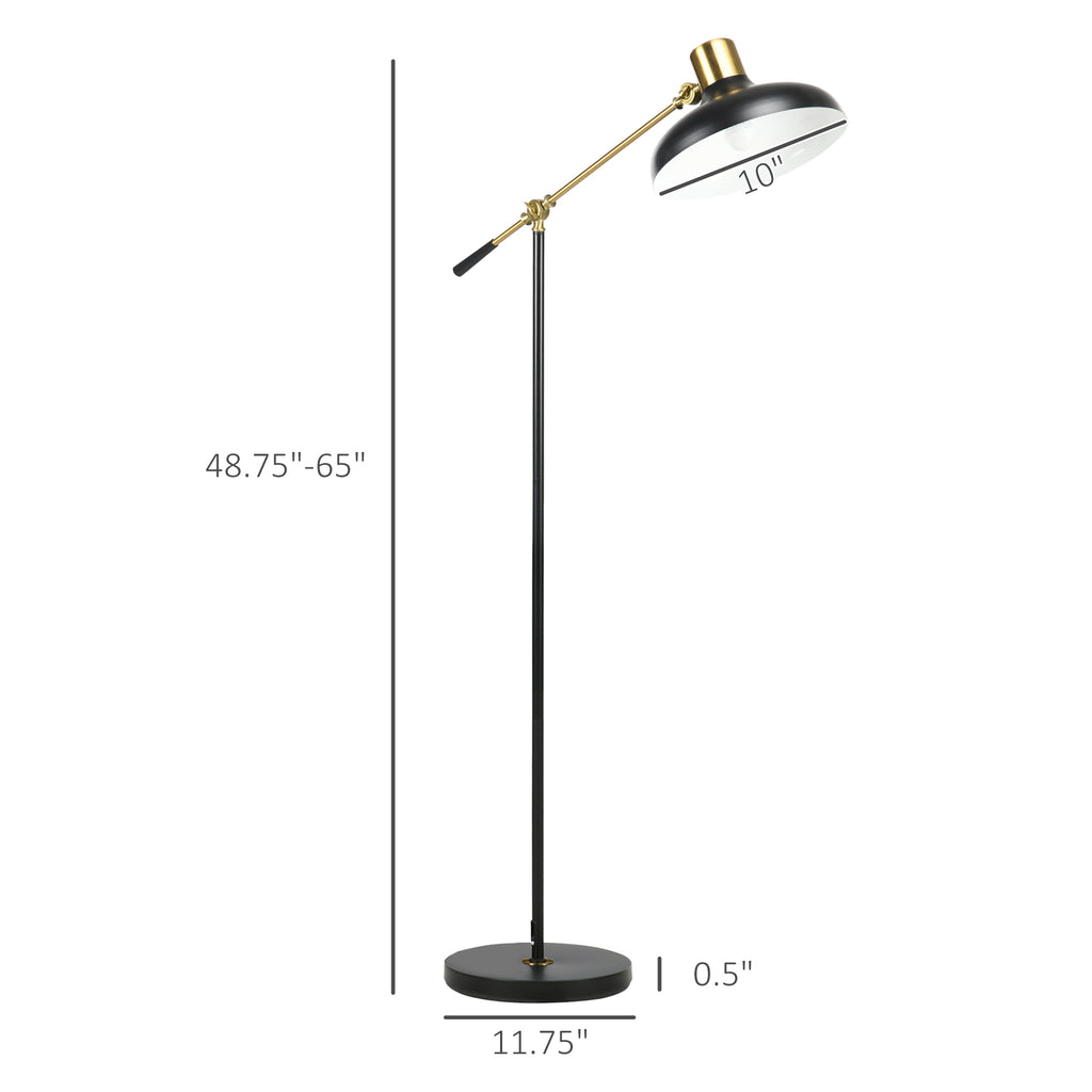 Floor lamp with measurement details on a white background