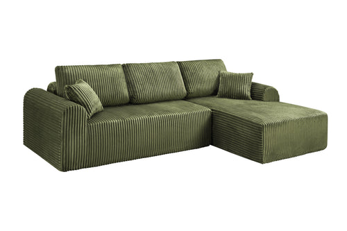 109" Green Modular Cloud Sectional Sofa with L-Shape Chaise – No Assembly Required