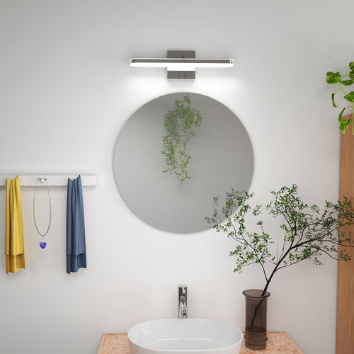 16" LED Vanity Light Bar | Dimmable 8W Chrome Bathroom Mirror Light, 6000K
