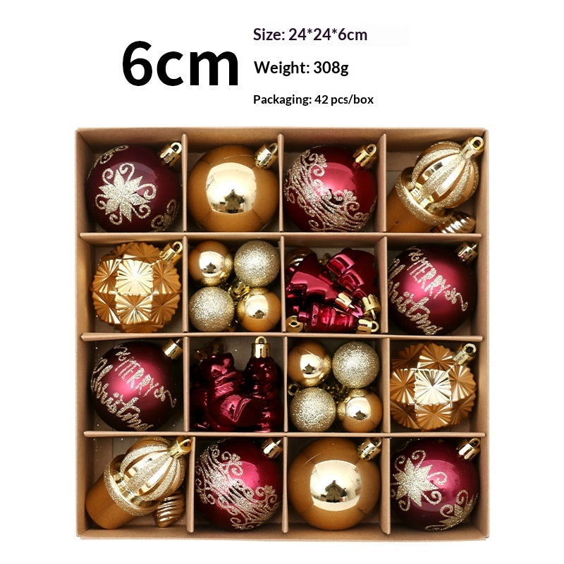 Christmas Ball Ornaments Set – 6cm Electroplated Plastic | 42–44 Pcs | 8 Color Combos