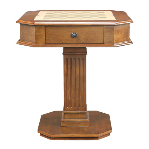 3-in-1 Game Table — Reversible Chess, Checkers & Backgammon with Storage Drawers
