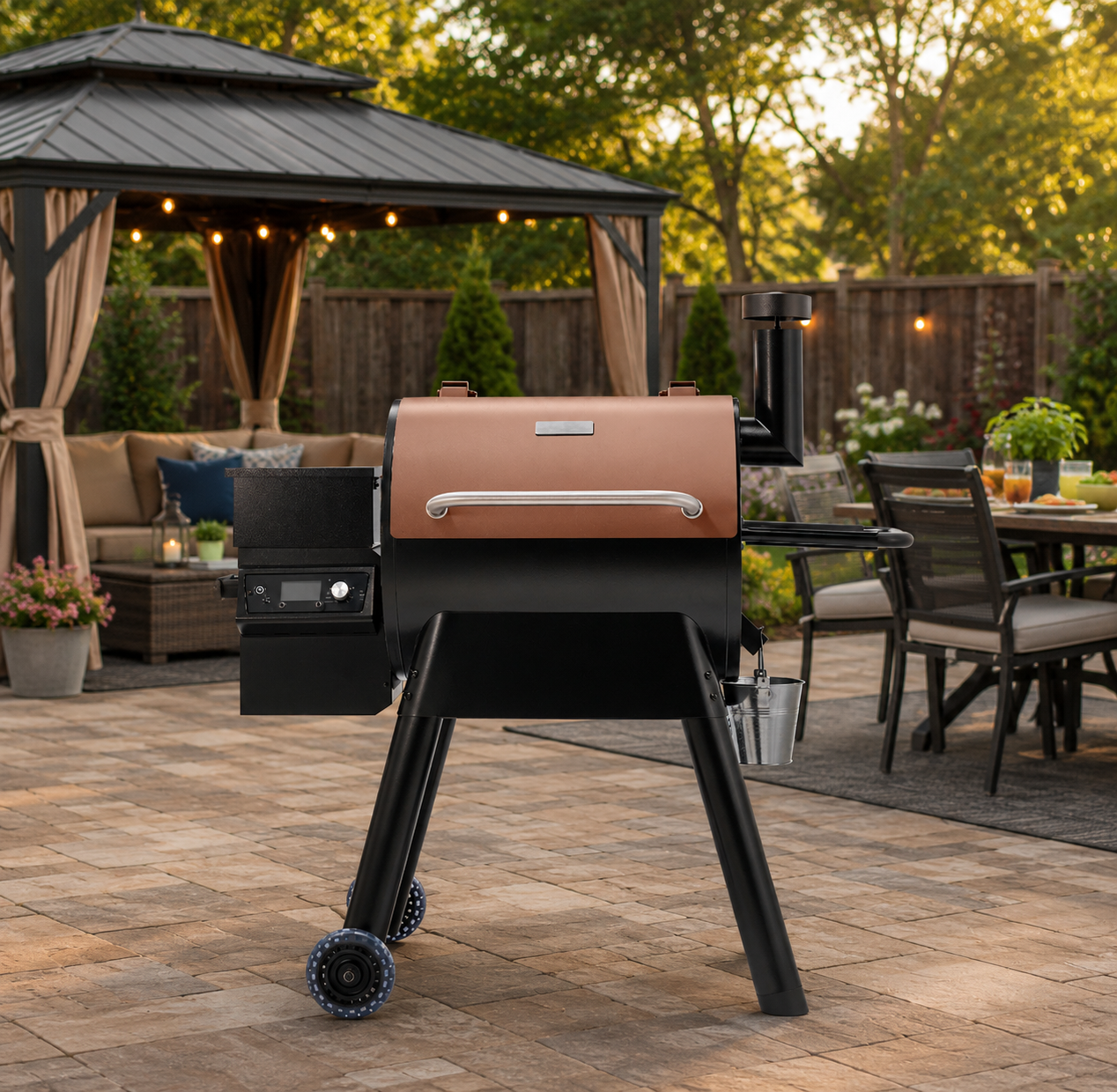 Wood Pellet Grill & Smoker – 575 Sq-In Electric BBQ with LCD Control, Black