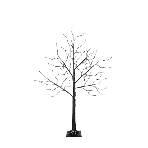 Black artificial tree with bare branches on a white background