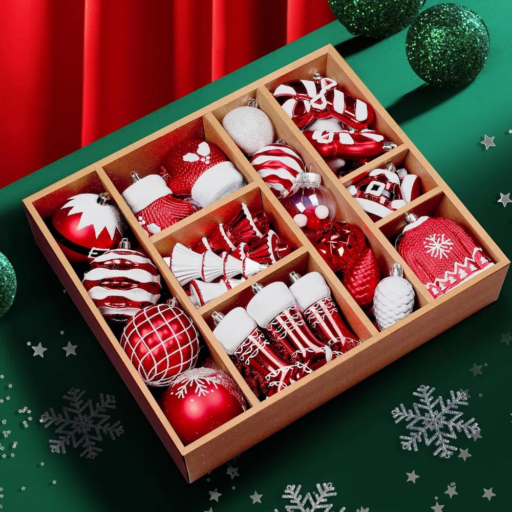 Christmas Ball Ornaments Set of 85 – Shatterproof Baubles with Hanging Strings | 5 Color Combos