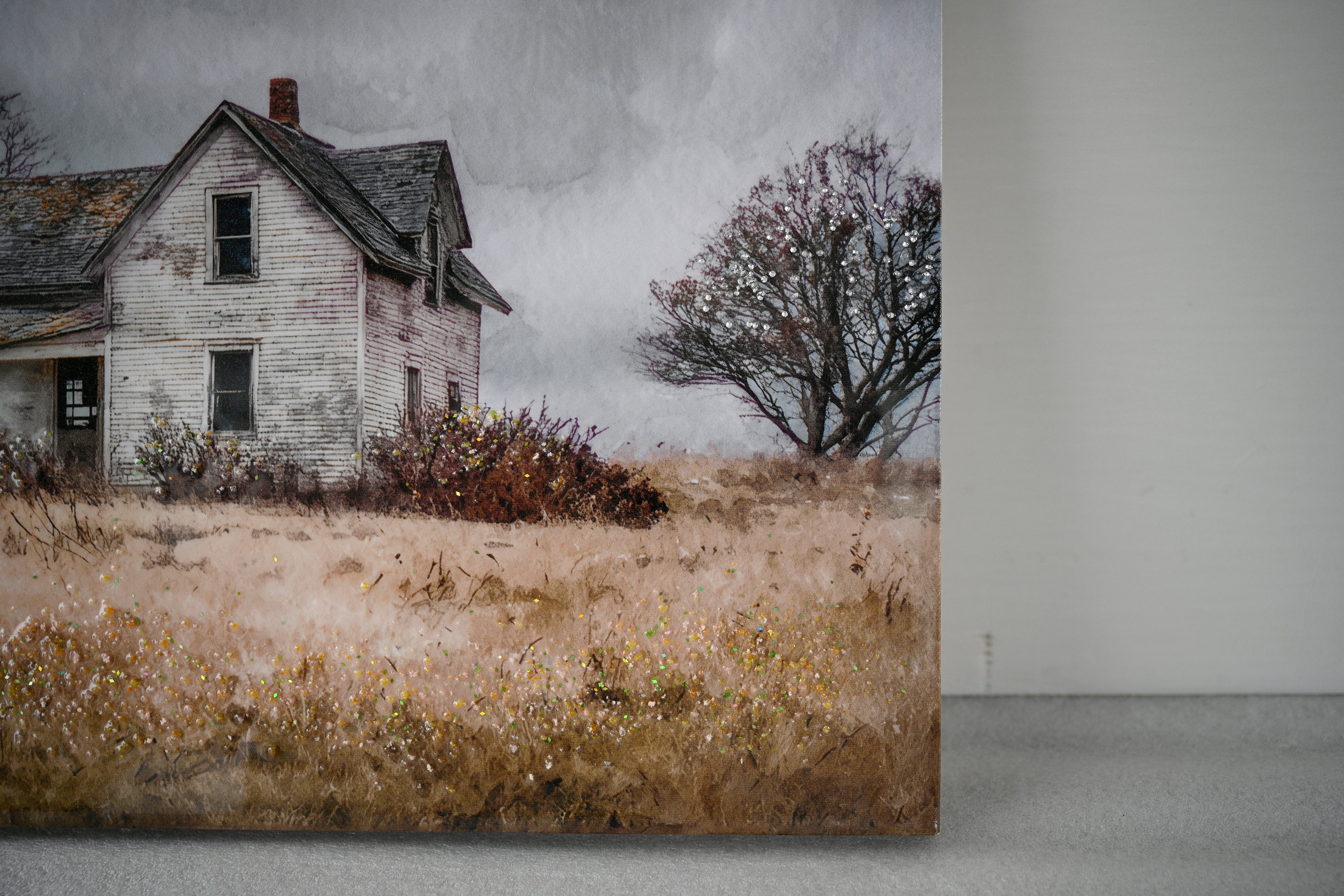 Rustic Farmhouse Canvas Wall Art — Vintage Barn Country Landscape | 24x16" Ready to Hang