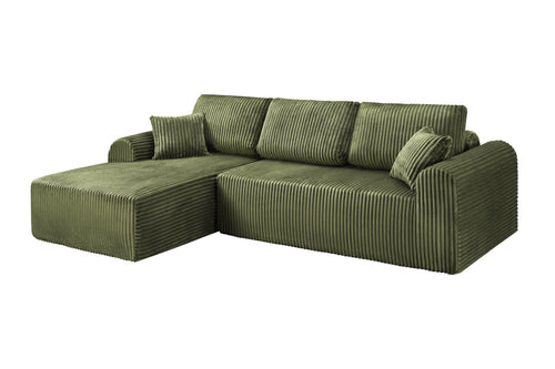 109" Green Modular Cloud Sectional Sofa with L-Shape Chaise – No Assembly Required