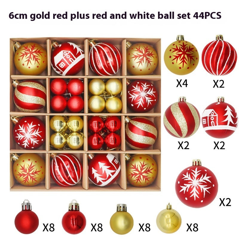 Christmas Ball Ornaments Set – 6cm Electroplated Plastic | 42–44 Pcs | 8 Color Combos