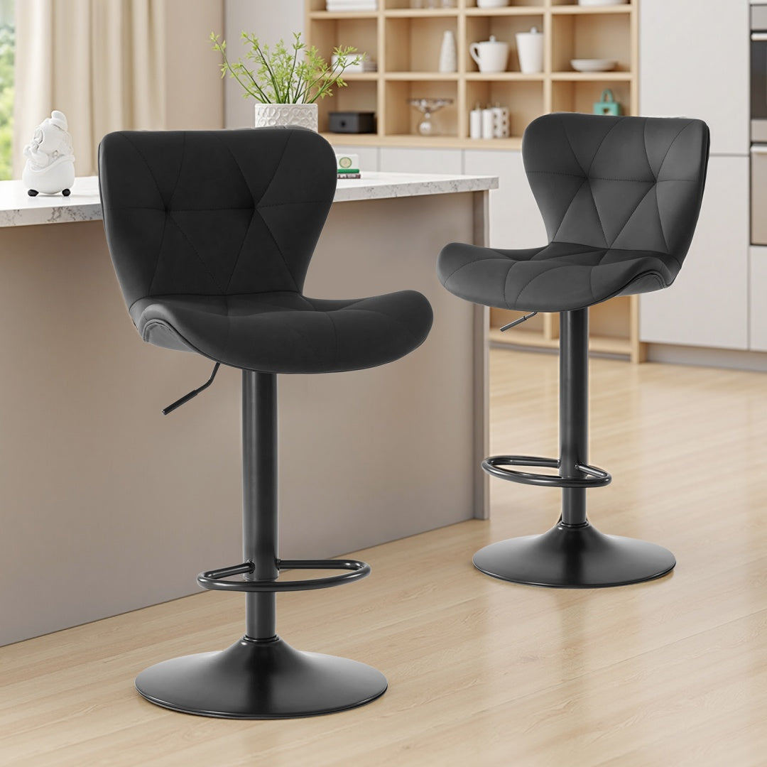 Adjustable Swivel Bar Stools — Set of 2 | Faux Leather, 300 lb Capacity