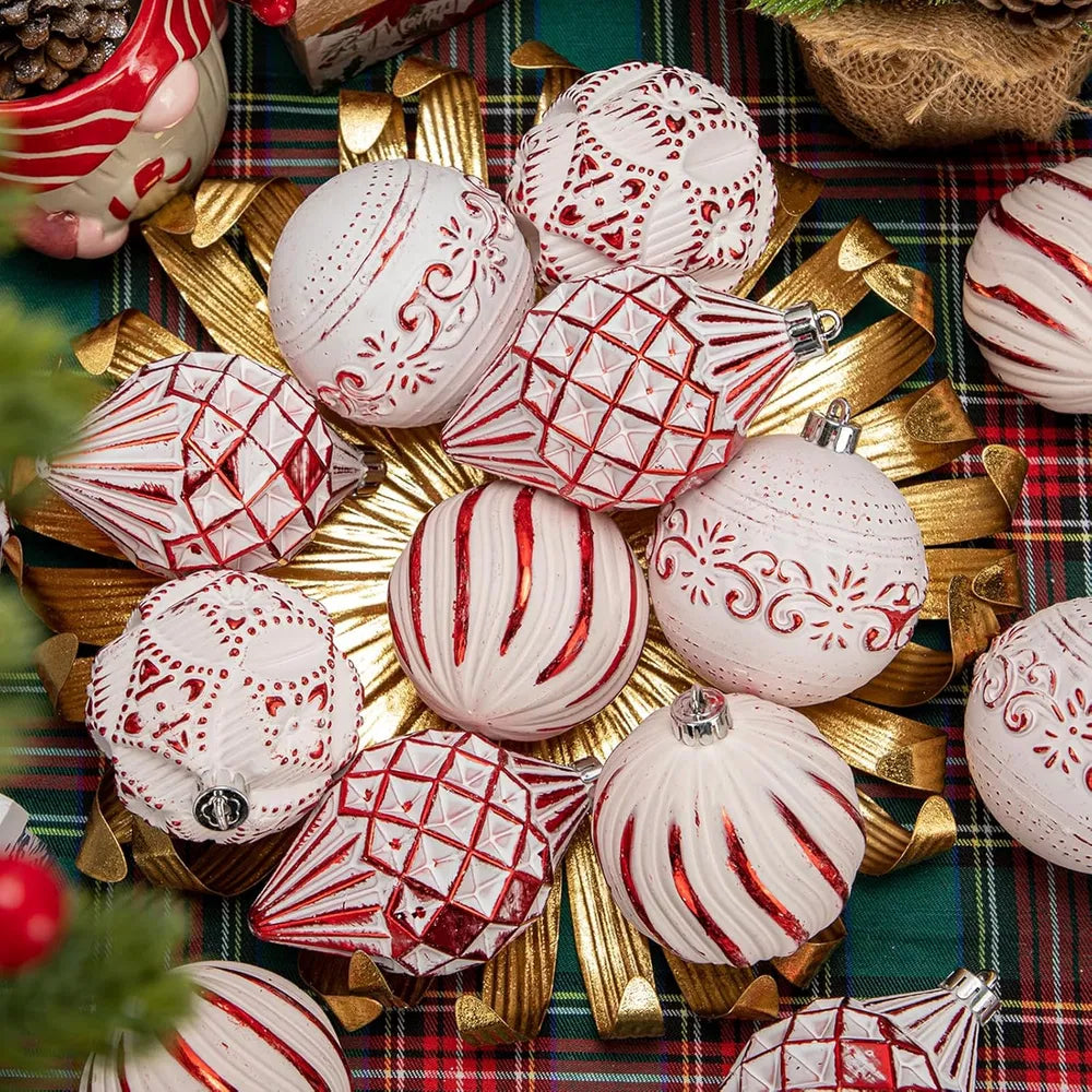Christmas Ball Ornaments Set of 16 – Shatterproof, Hand-Painted | 9 Colors