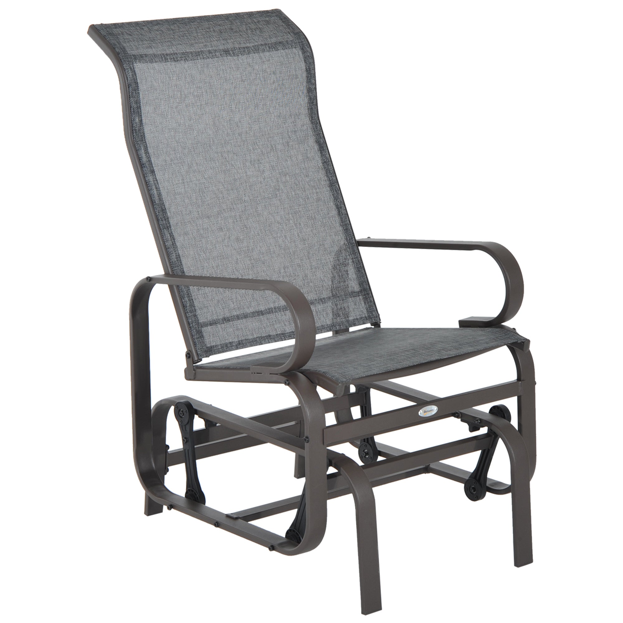 Gray outdoor recliner chair on a white background