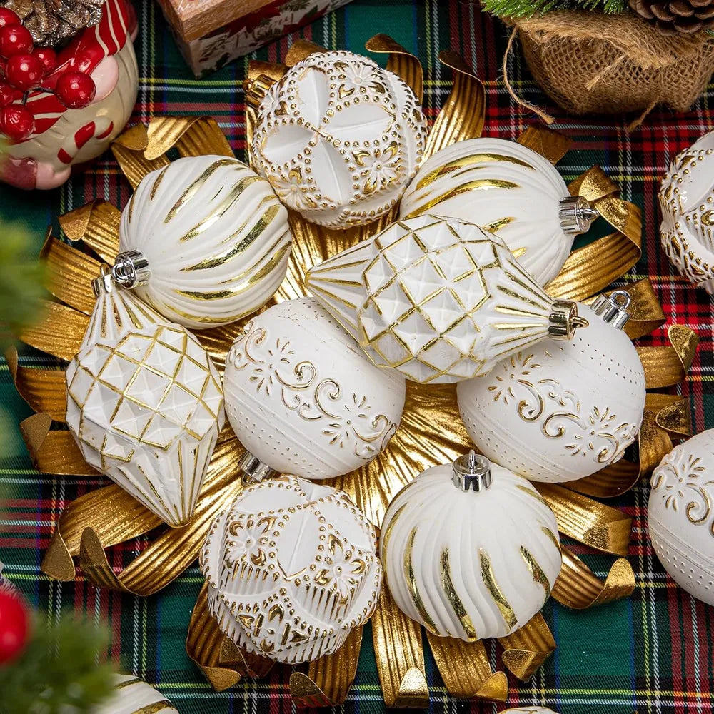 Christmas Ball Ornaments Set of 16 – Shatterproof, Hand-Painted | 9 Colors