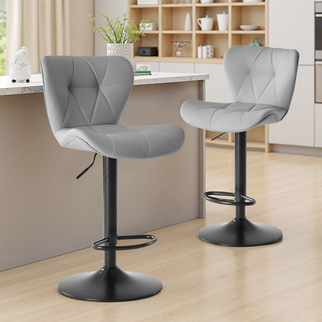 Adjustable Swivel Bar Stools — Set of 2 | Faux Leather, 300 lb Capacity