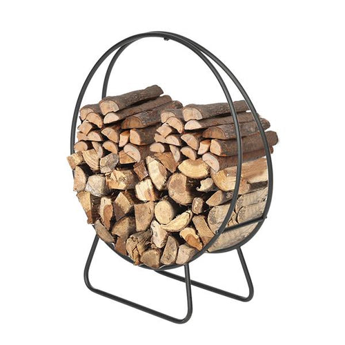24-Inch Round Firewood Log Rack – Powder-Coated Steel, Indoor & Outdoor