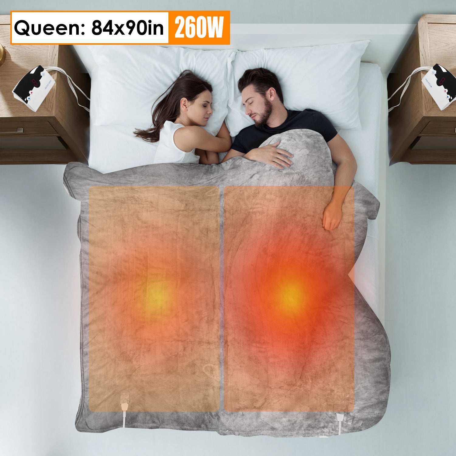 Electric Heated Fleece Blanket — 10 Heat Levels, Auto-Off, Machine Washable