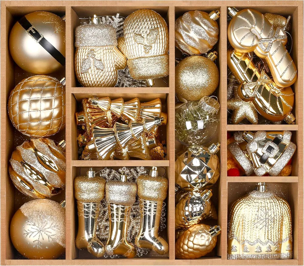 Christmas Ball Ornaments Set of 85 – Shatterproof Baubles with Hanging Strings | 5 Color Combos