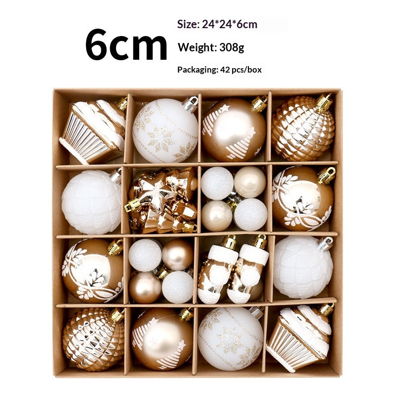 Christmas Ball Ornaments Set – 6cm Electroplated Plastic | 42–44 Pcs | 8 Color Combos