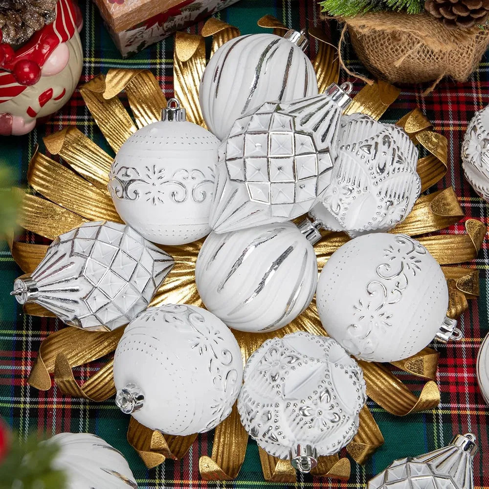 Christmas Ball Ornaments Set of 16 – Shatterproof, Hand-Painted | 9 Colors