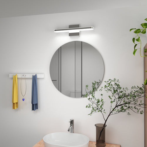 16" LED Vanity Light Bar | Dimmable 8W Chrome Bathroom Mirror Light, 6000K