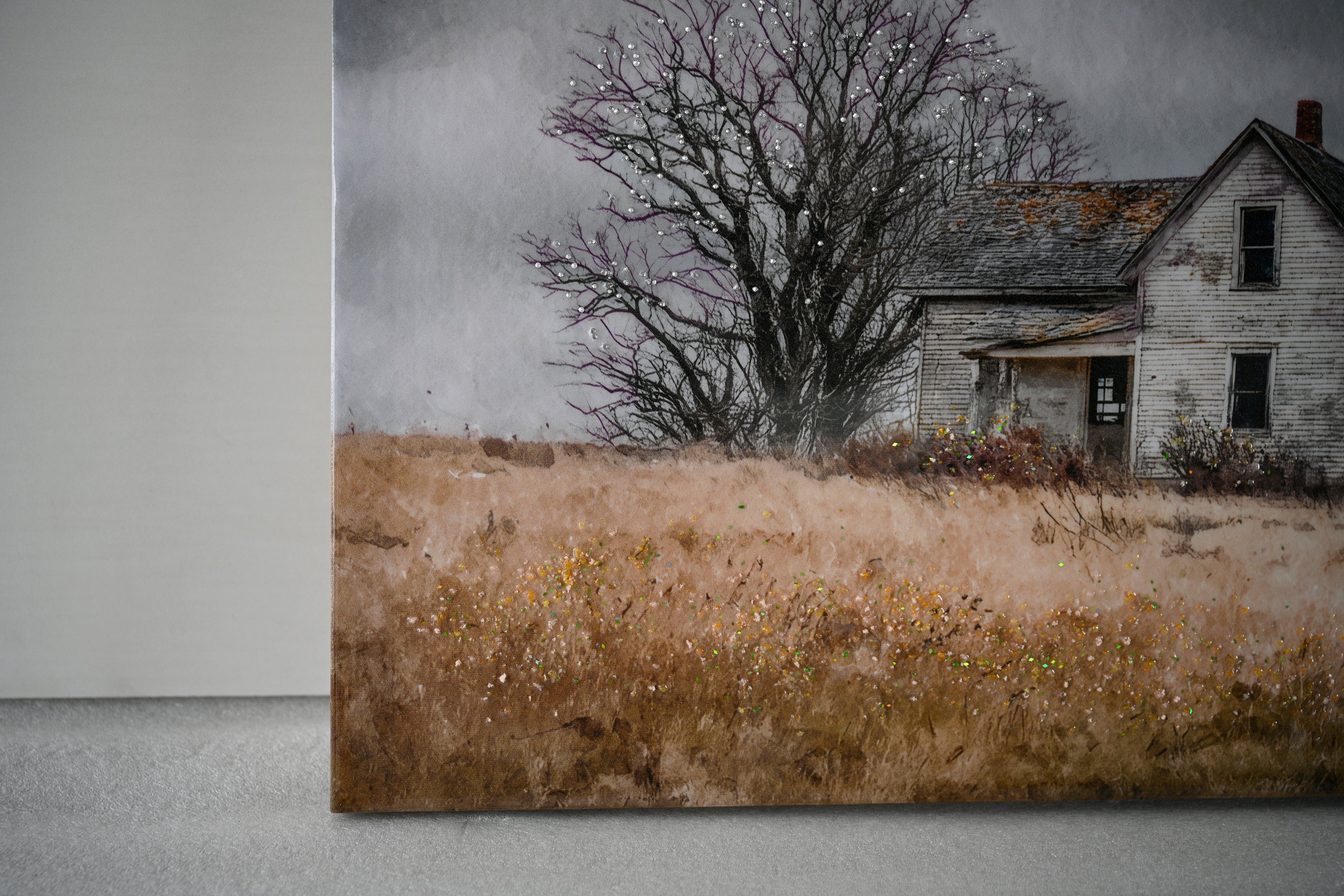 Rustic Farmhouse Canvas Wall Art — Vintage Barn Country Landscape | 24x16" Ready to Hang