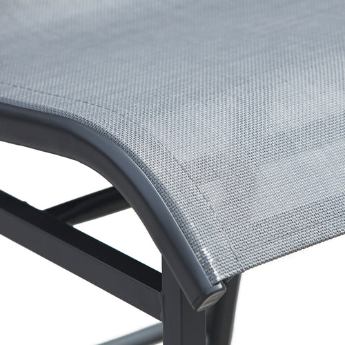 3-Piece Bar Height Outdoor Bistro Set – Tempered Glass Table & Mesh Chairs, Charcoal Gray
