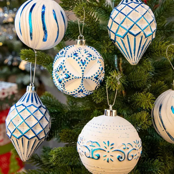 Christmas Ball Ornaments Set of 16 – Shatterproof, Hand-Painted | 9 Colors