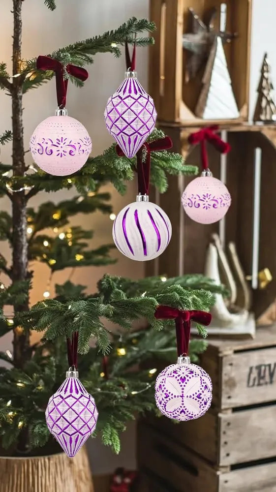 Christmas Ball Ornaments Set of 16 – Shatterproof, Hand-Painted | 9 Colors