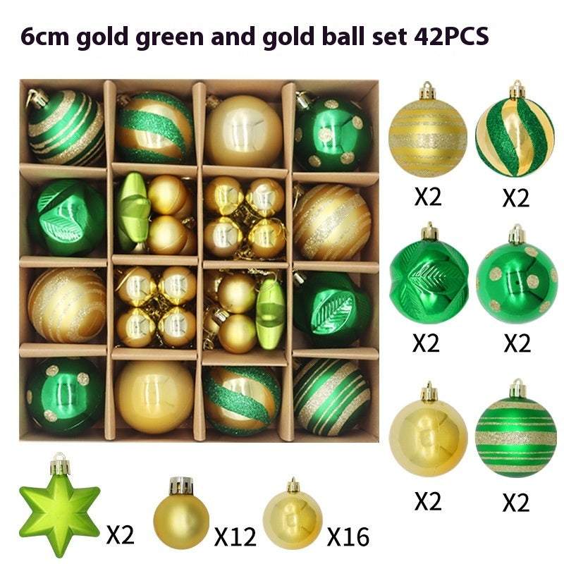 Christmas Ball Ornaments Set – 6cm Electroplated Plastic | 42–44 Pcs | 8 Color Combos