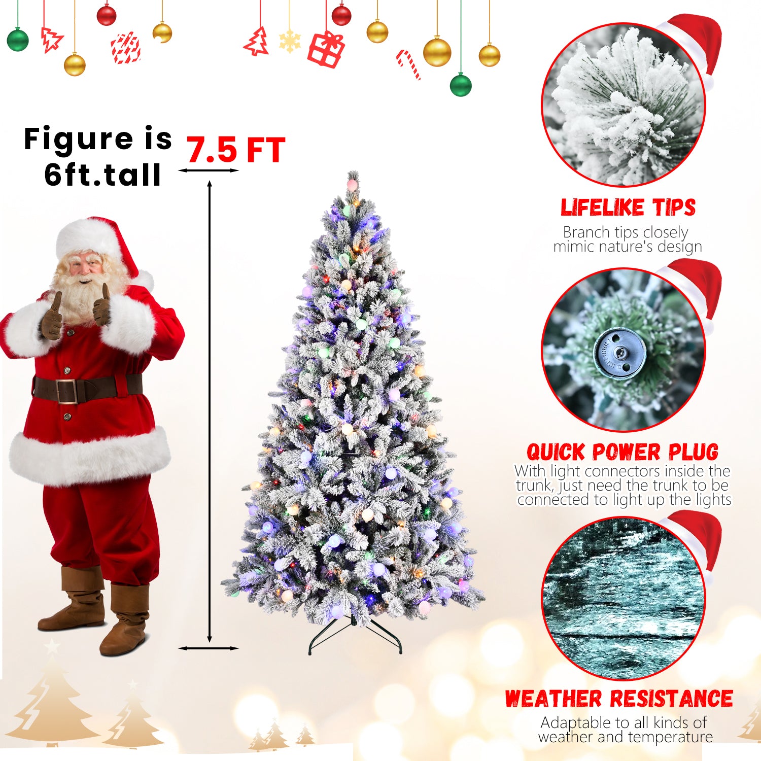 PE/PVC Mixed Needle Christmas Tree – 7.5ft & 8ft | Memory Wire | Premium Artificial Tree