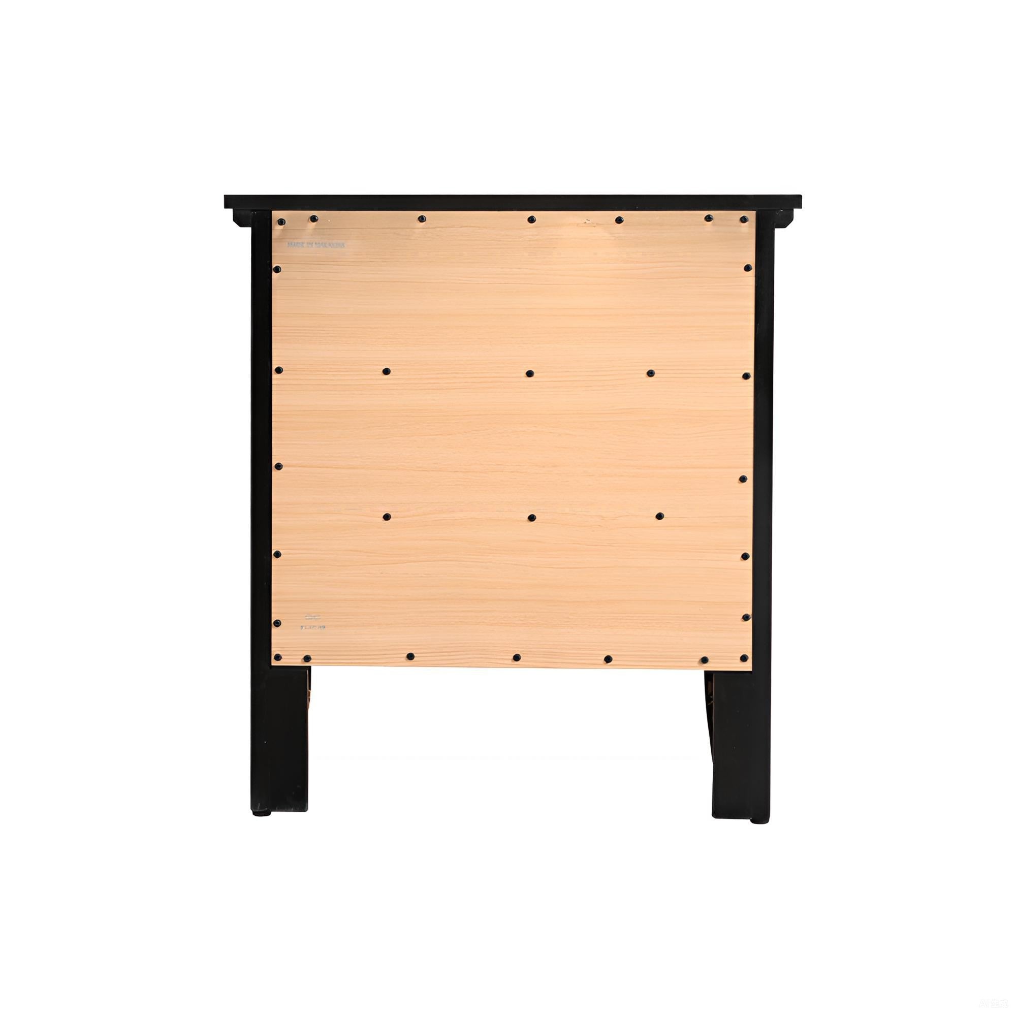 Wooden surface with black frame on a white background