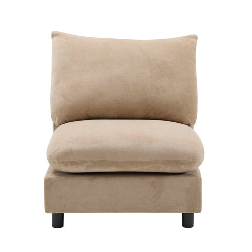 3-Piece Camel Velvet Modular Sectional Sofa – 99" Free-Combination Couch for Living Room