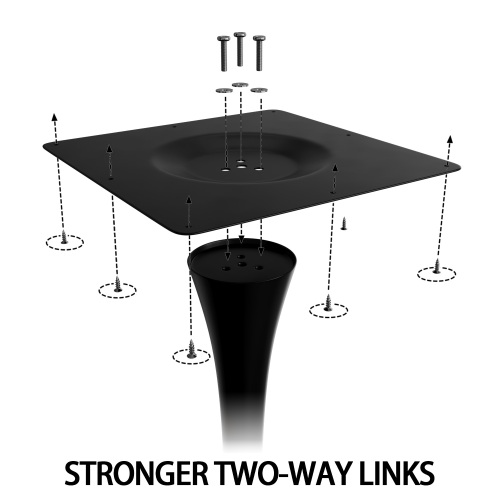 Diagram showing a black sink and cylindrical object with text 'Stronger Two-Way Links' on a white background.