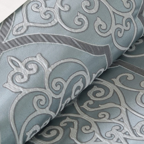 12-Piece Jacquard Comforter Set with Cotton Bed Sheets – Blue, California King