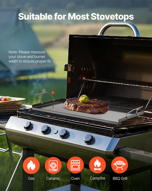 24x16" Flat Top Griddle Pan – Carbon Steel Universal BBQ Grill Cookware