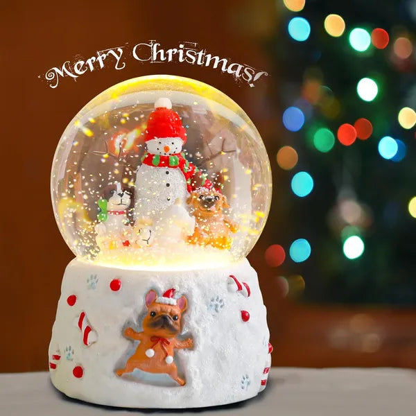Christmas Snow Globe with Music – Gingerbread Village, 8 Songs, Color-Changing LED