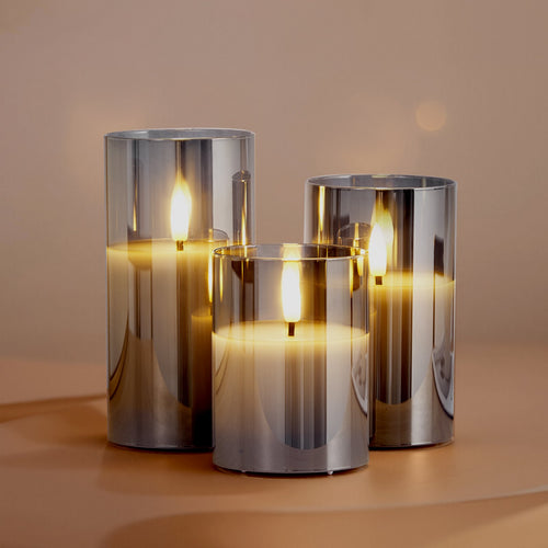 3-Pack Flameless LED Candles with Remote Control — Realistic Flickering, Battery Operated